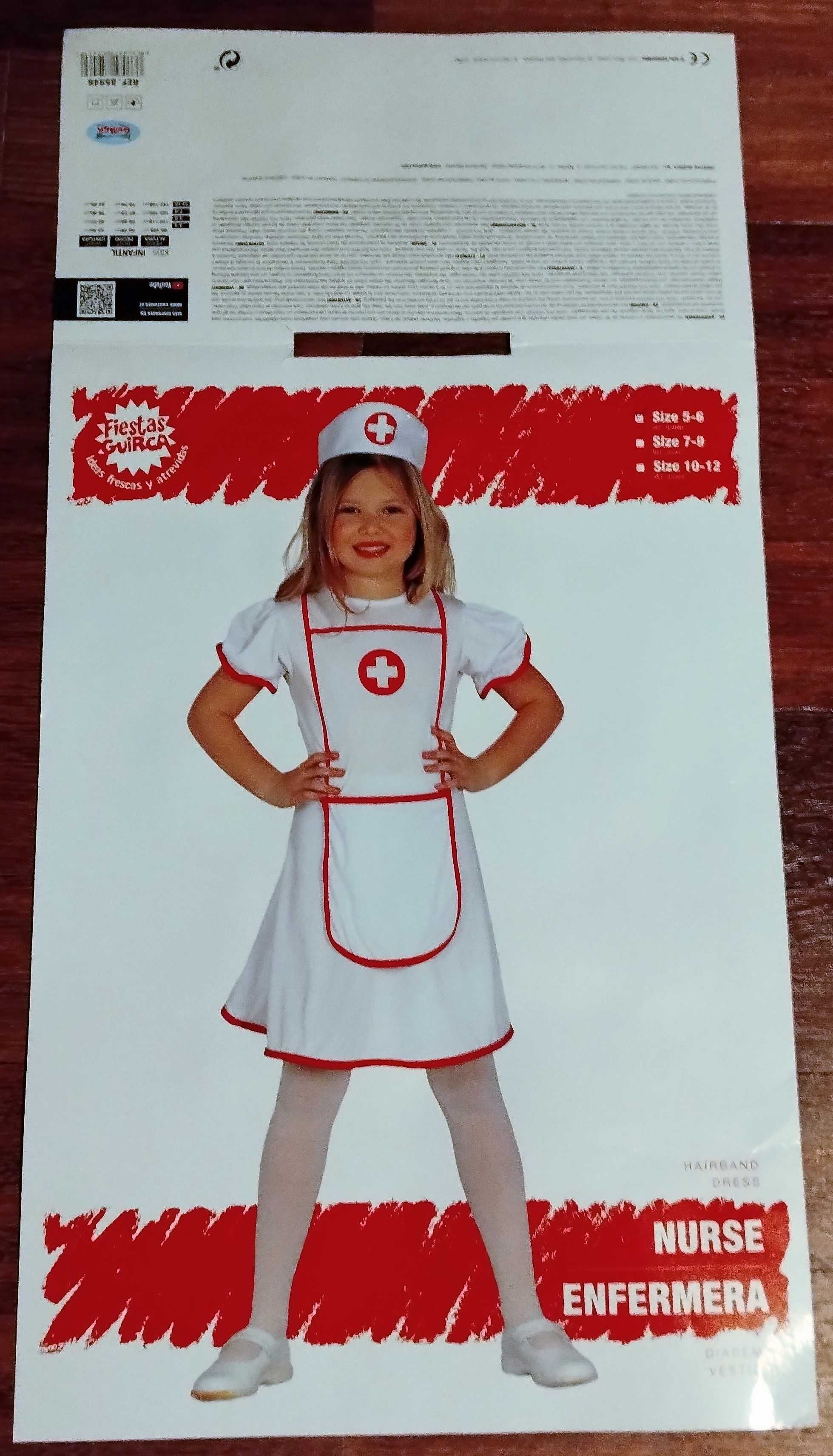 Disfarçe Fato Temático Enfermeira Halloween Carnaval Menina 6 Anos