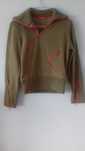 Bluza khaki,zamek na boku i na rękawach,różowe dodatki,polar Cropp