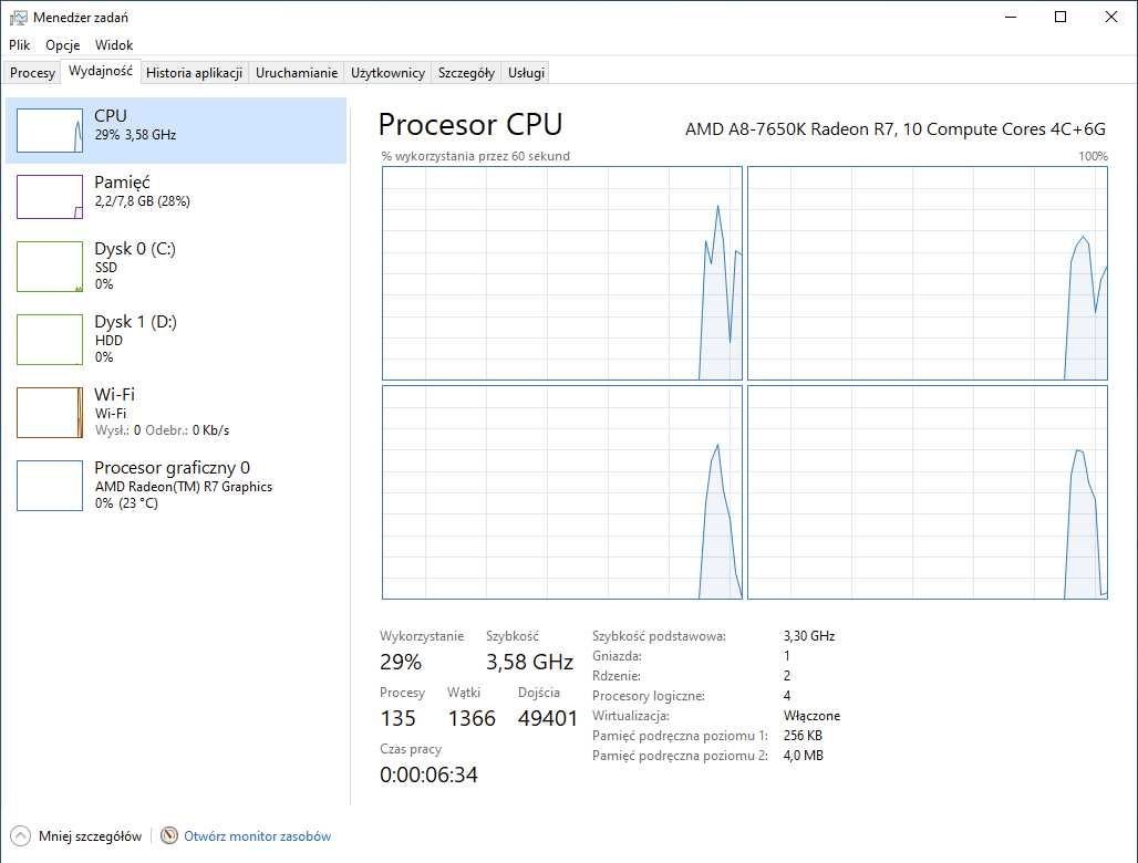 Komputer MSI / AMD / 8GB / SSD / WIN 10 / OFFICE