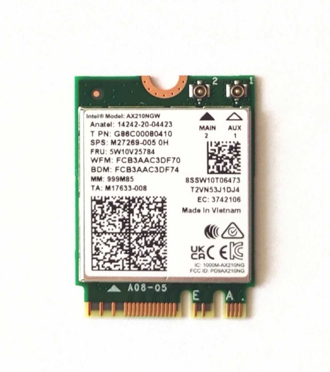 Wi-Fi 6E Intel AX210 NGFF Bluetooth 5.3 m.2 pcie адаптер wifi модуль