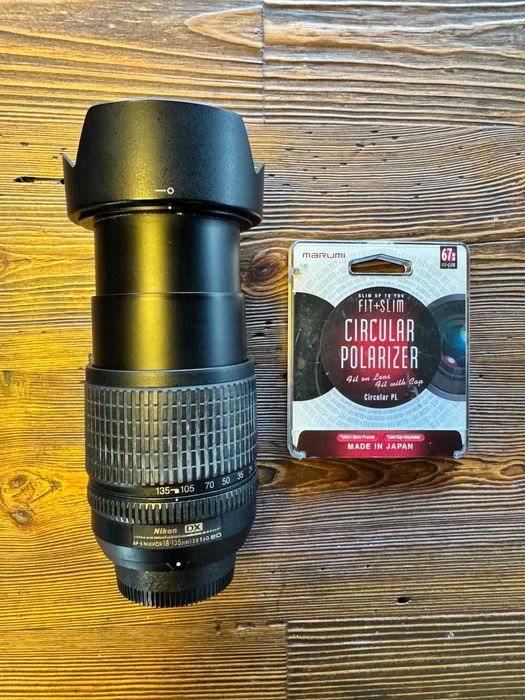 Nikon Nikkor 18–135mm f/3.5–5.6 – stan bardzo dobry + 2 filtry Marumi