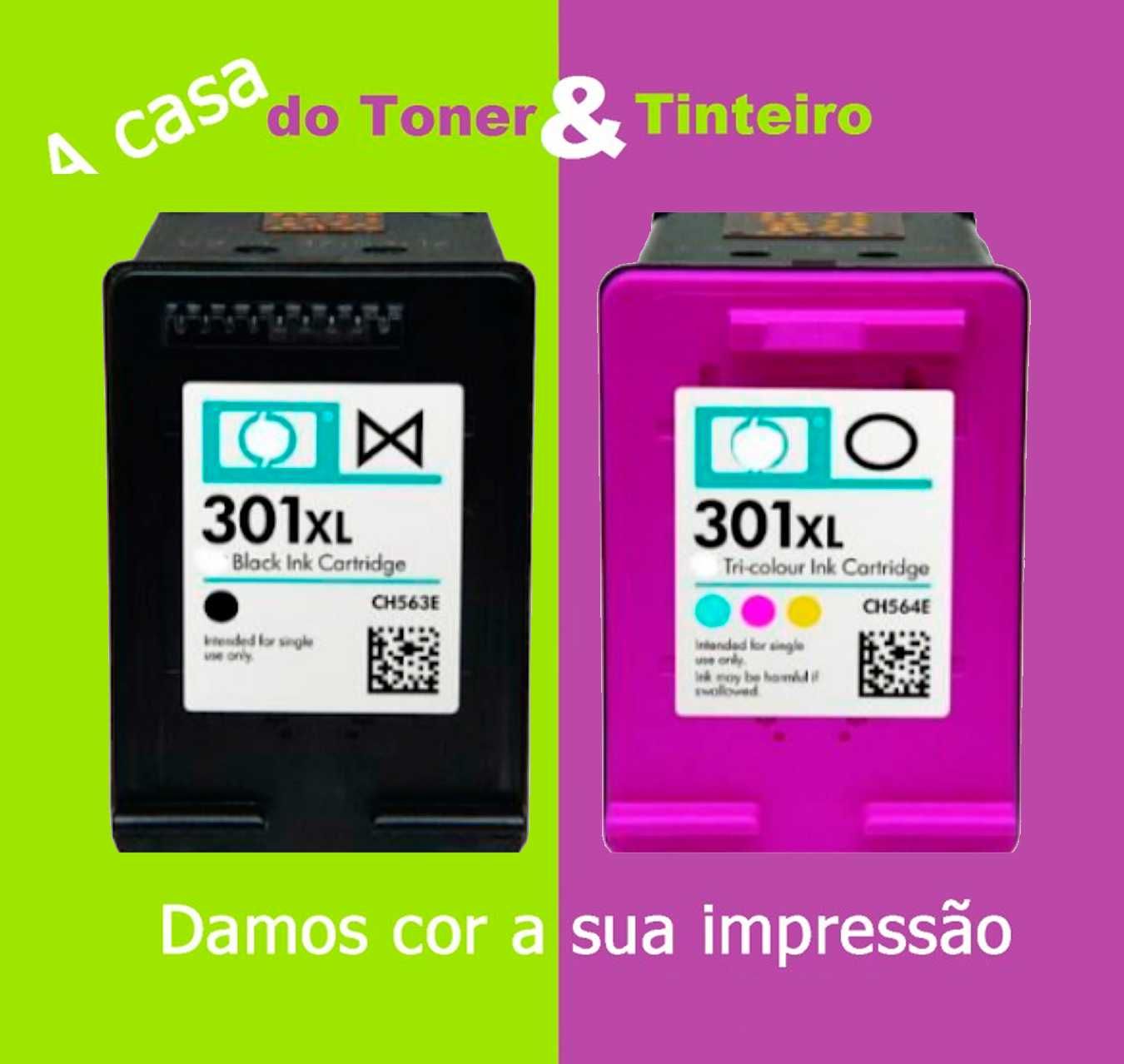 Tinteiros Hp 301xl 301 Preto ou tricolor Alto Rendimento