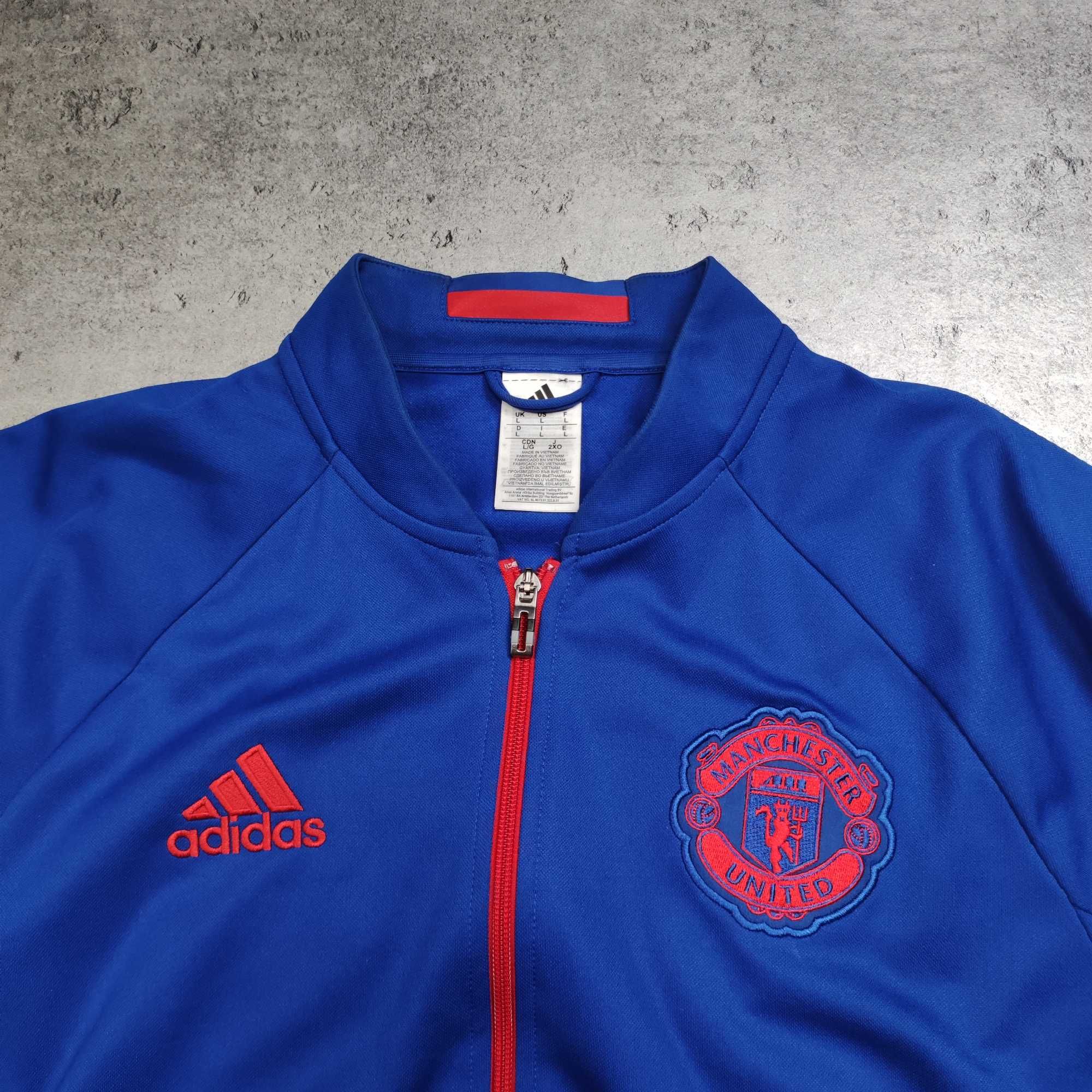 MĘSKA Bluza Rozpinana Adidsa x Manchester United Suwak Sportowa Logo