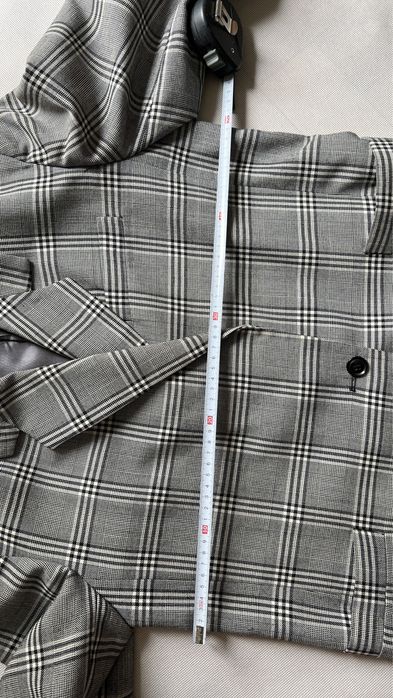 Marynarka damska oversize prl retro szara kratka