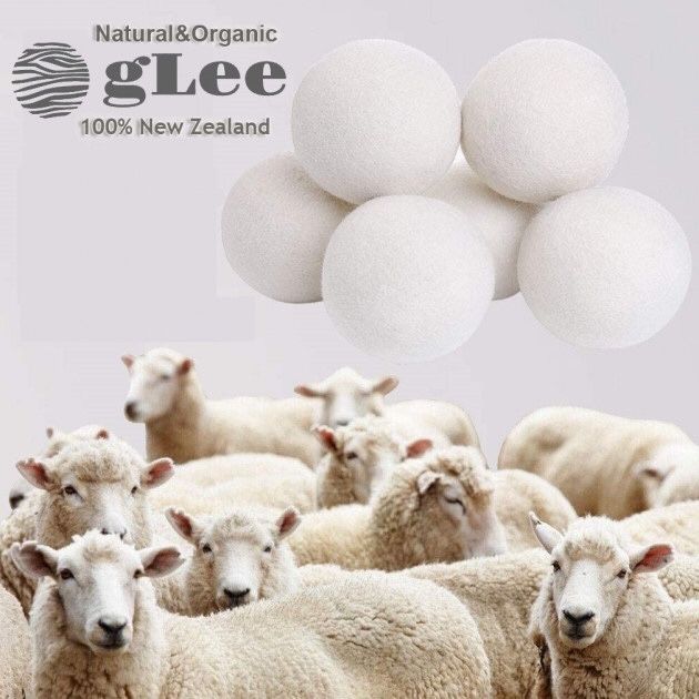 мячики для сушки gLee 100% Новая Зеландия Dryer Balls, 6 шт