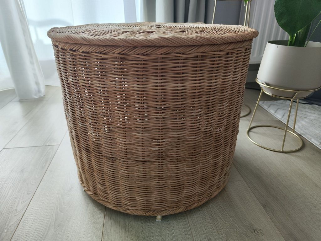 IKEA Tolkning rattanowy puf ze schowkiem pokój dziecięcy