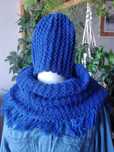 Chabrowy komplet czapka i komin. Handmade