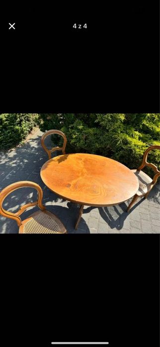 Stylowy owalny stół na jednej nodze do renowacji