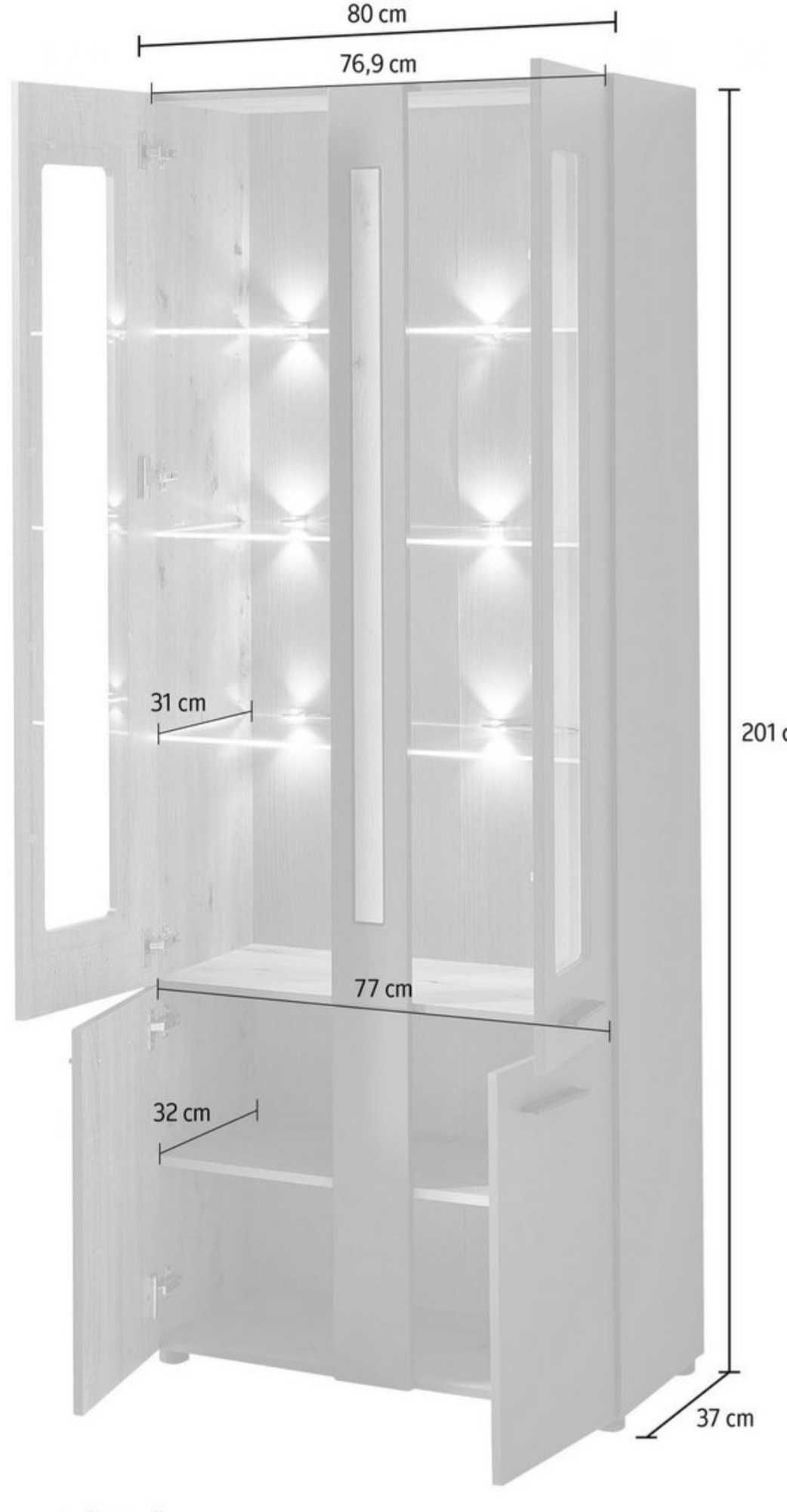 witryna loft two 4d grafit/artisan
