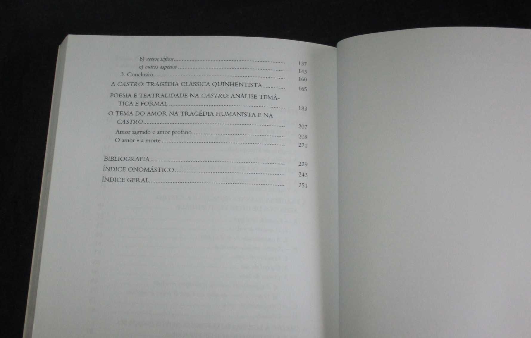 Livro Teatro Clássico no Século XVI A Castro de António Ferreira