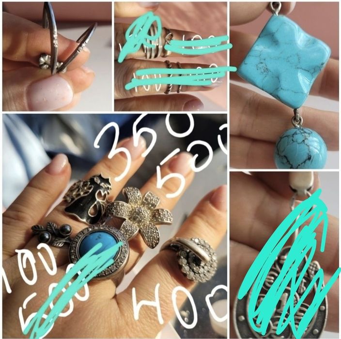 Продам кольца, серьги, подвесы серебро