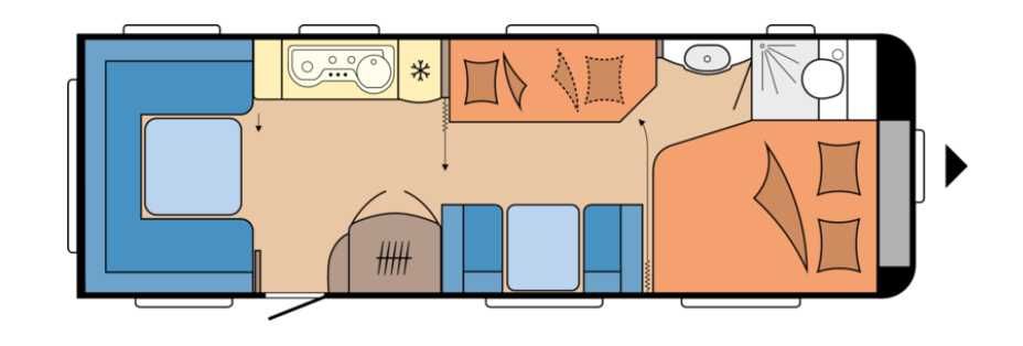 Hobby Prestige 720 UKFE 2 eixos, duas beliche, cama Francesa