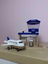 Lotnisko, samolot, zabawki drewniane
