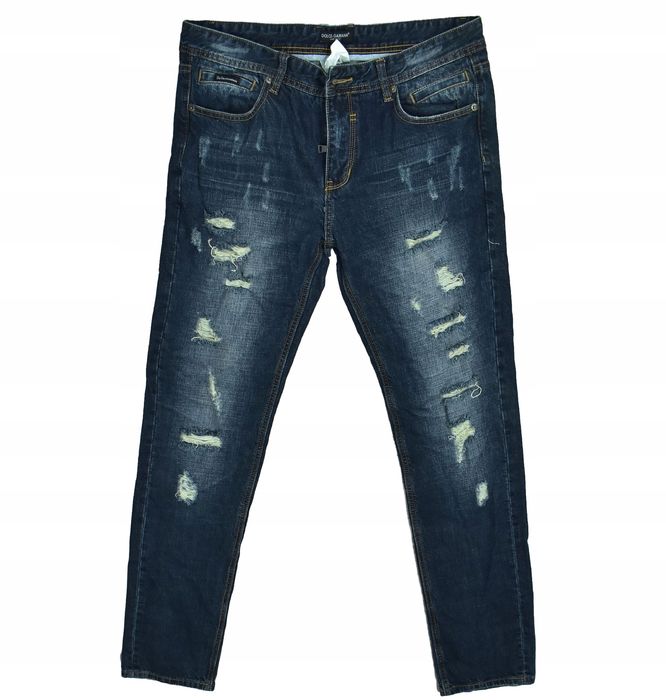 Dolce Gabbana Męskie Spodnie Jeansowe Rippped 36
