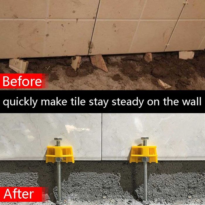 Zestaw 10 uchwytów do płytek 2–9,5 cm stal nierdzewna, regulacja