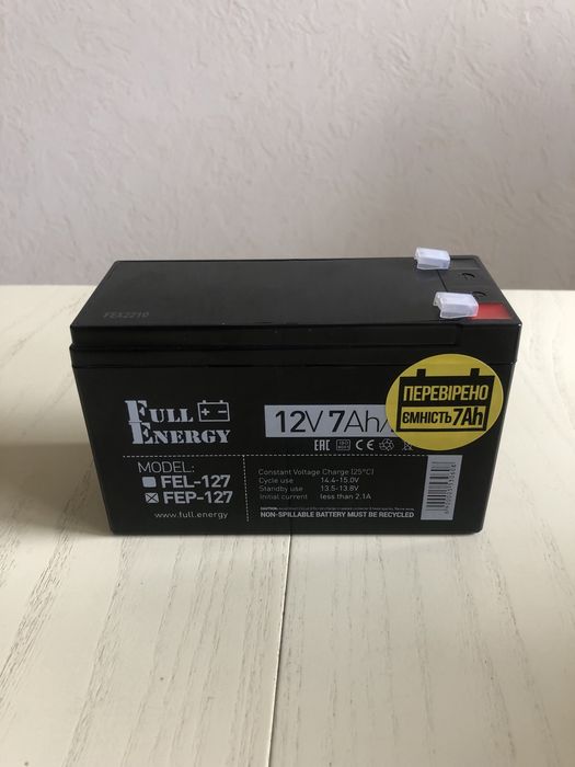Акумулятори Full Energy 12V 7A/Ч для безперебійника