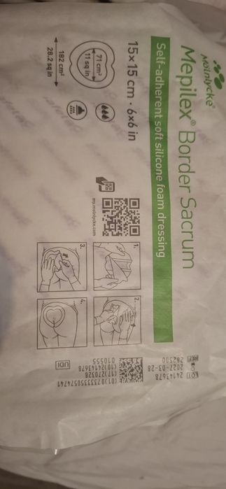 Opatrunki mepilex border sacrum