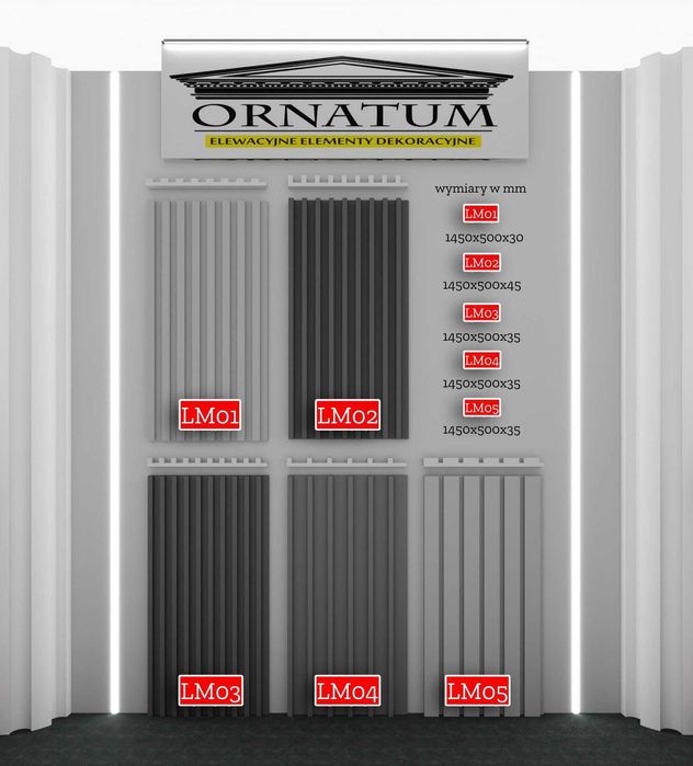 Lamele beton powlekane na elewację i do wnętrz PRODUCENT