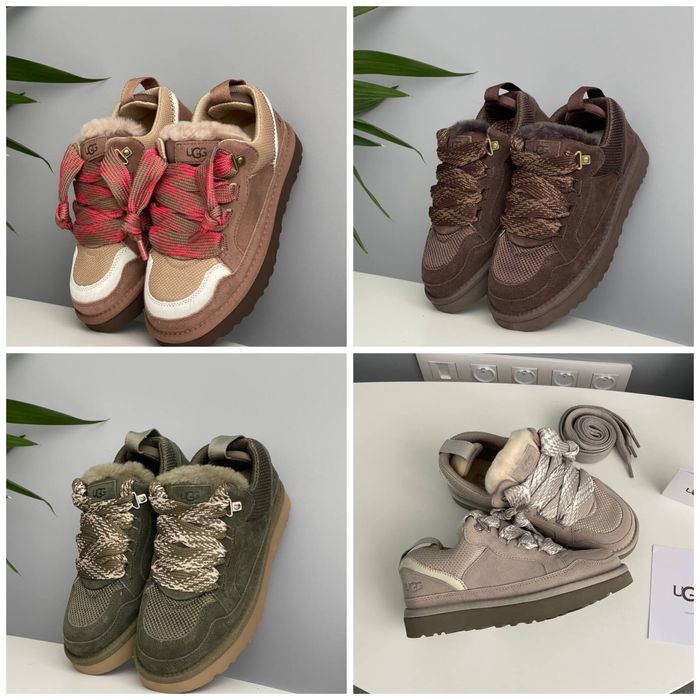 р36-41 Жіночі Уггі UGG Lowmel Sneaker Black Beige Chestnut Grey Green