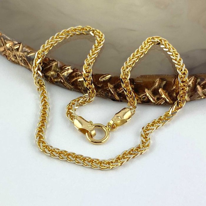 ZŁOTA bransoletka splot "LISI OGON" PRÓBA 585 (14K) długość 18,8 cm