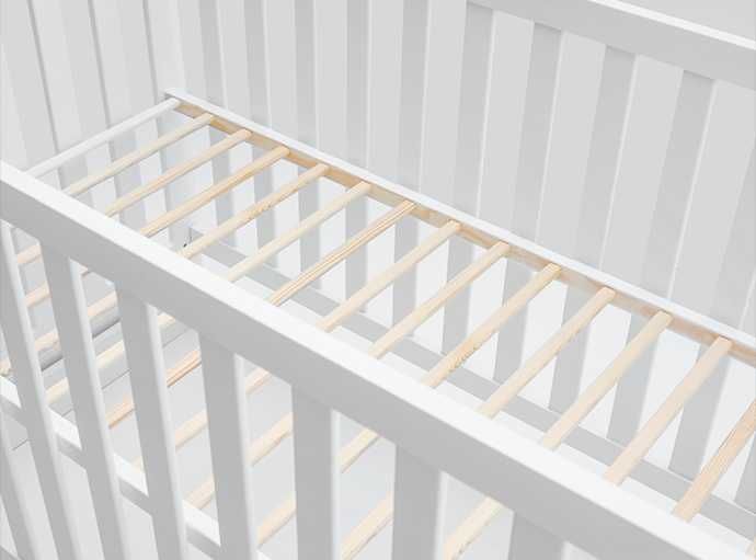 Meble Magnat Łóżeczko dziecięce sosnowe 60x120 Baby Classic białe