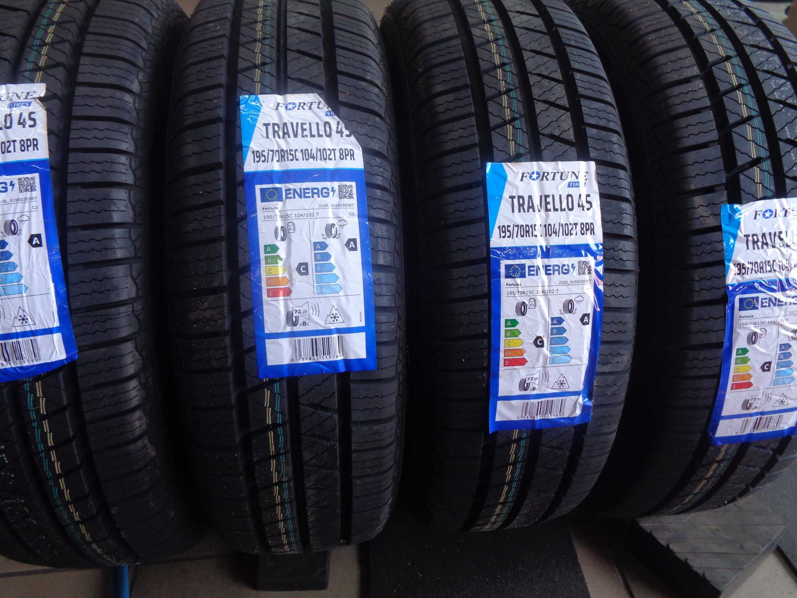 Nowe 195/70R15C FORTUNE Travello AS - bus , TANIE Opony Całoroczne