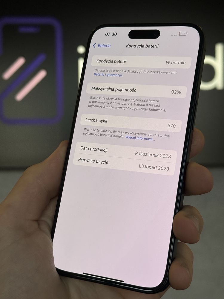 RATY 0% iPhone 15 Pro Max 256GB BATERIA 92% GWARANCJA 12 miesięcy!!!