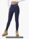 Sprzedam ocieplane legginsy damskie, ciemnoniebieskie, rozmiar L, NOWE