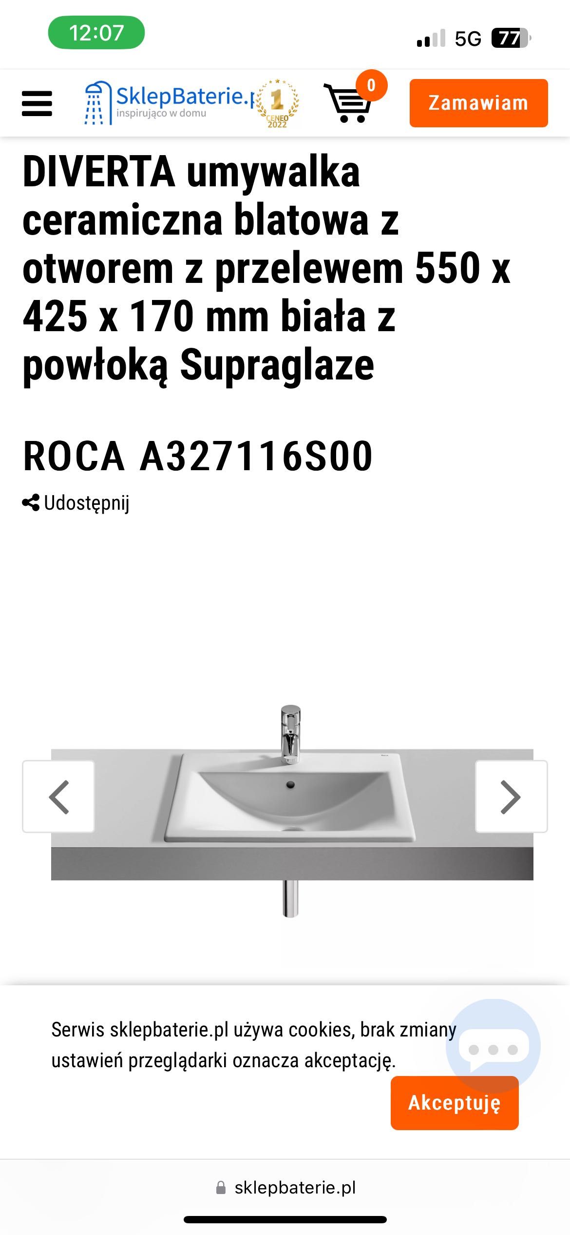 Umywalka Roca Diverta nowa 2szt