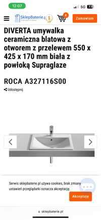 Umywalka Roca Diverta nowa 2szt