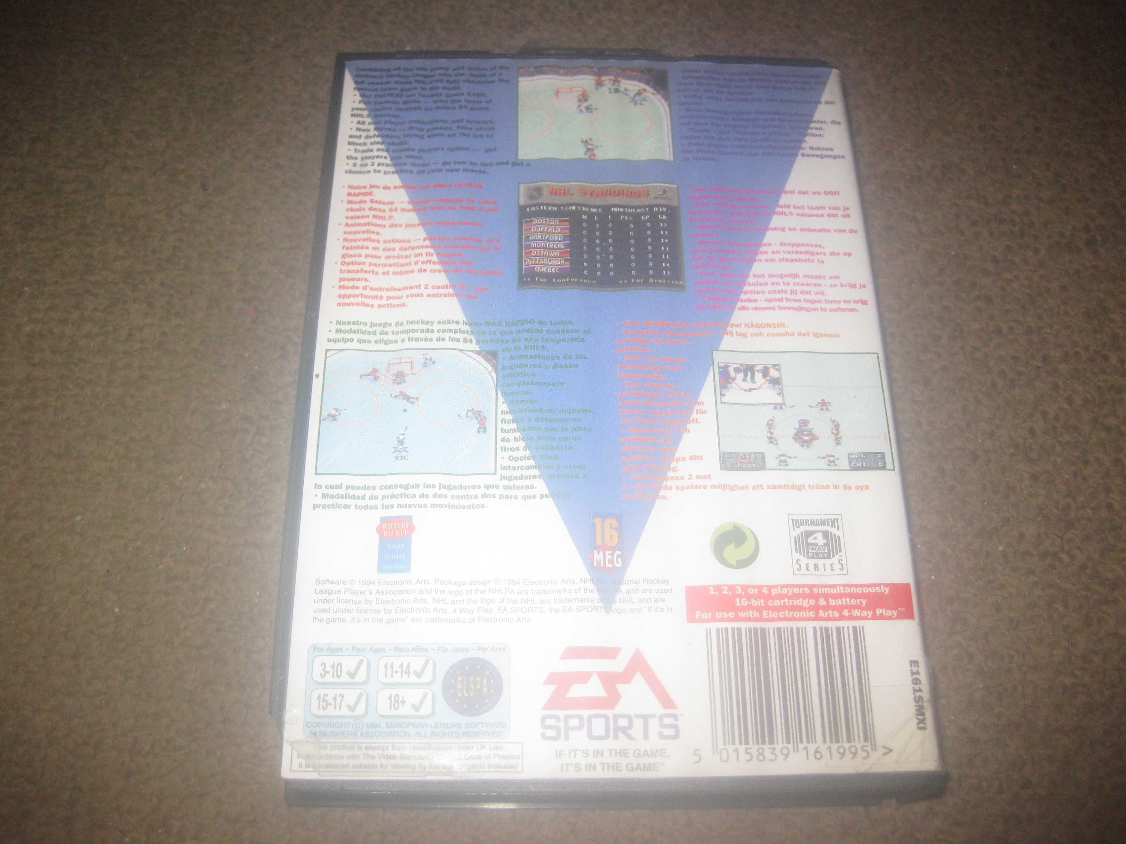 Jogo "NHL 95" para Sega Mega Drive/Completo!