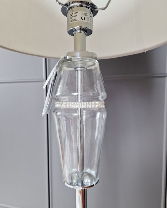 Home&you nowa lampa stojąca wys. 160 cm kolor srebrny szary glamour