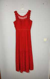 Długa czerwona sukienka damska haftowana Pretty woman 42