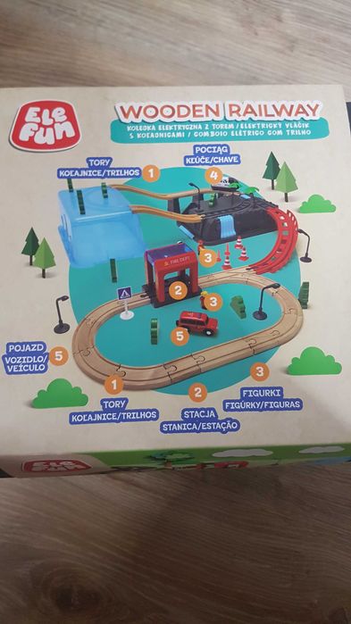Tory drewniane zestaw z pociągiem elektrycznym