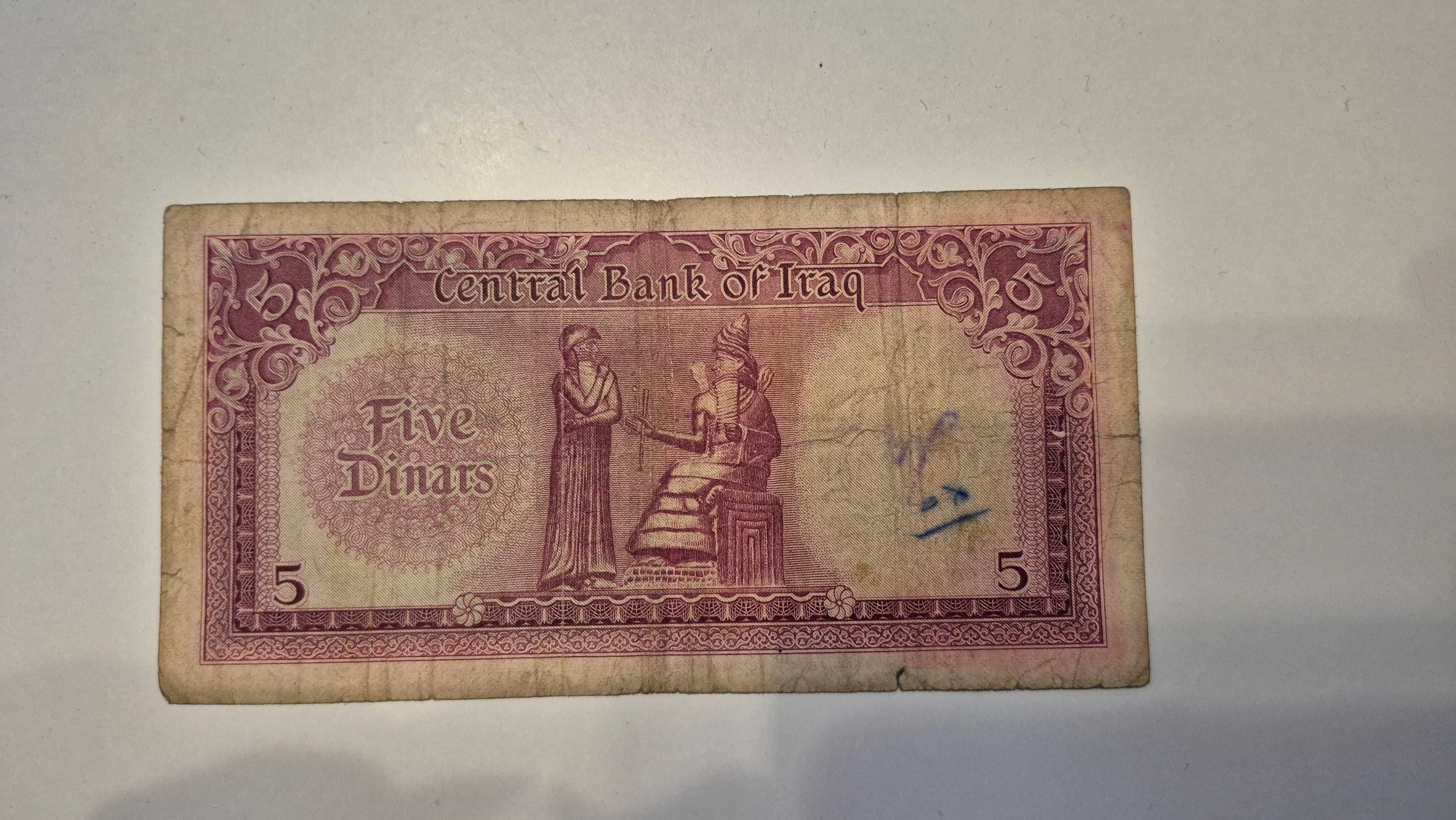Banknot pięć dinarów Irak