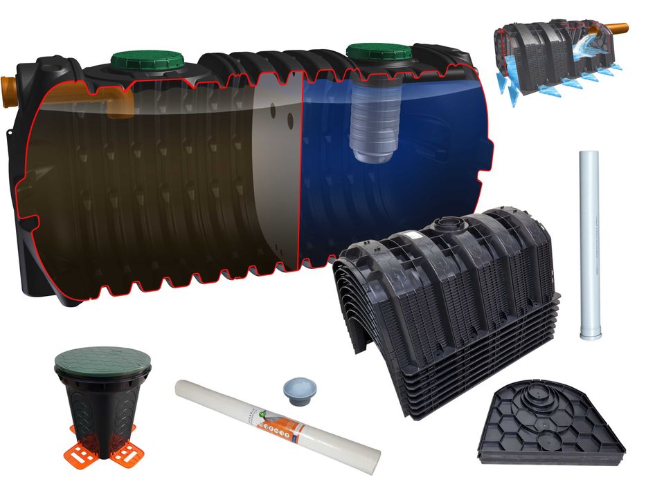 Przydomowa oczyszczalnia ścieków 4000l dwukomorowa tunelowa