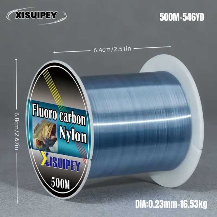 Żyłka wędkarska z powłoką węglową. 0,23 mm.16,5 kg, 500m.