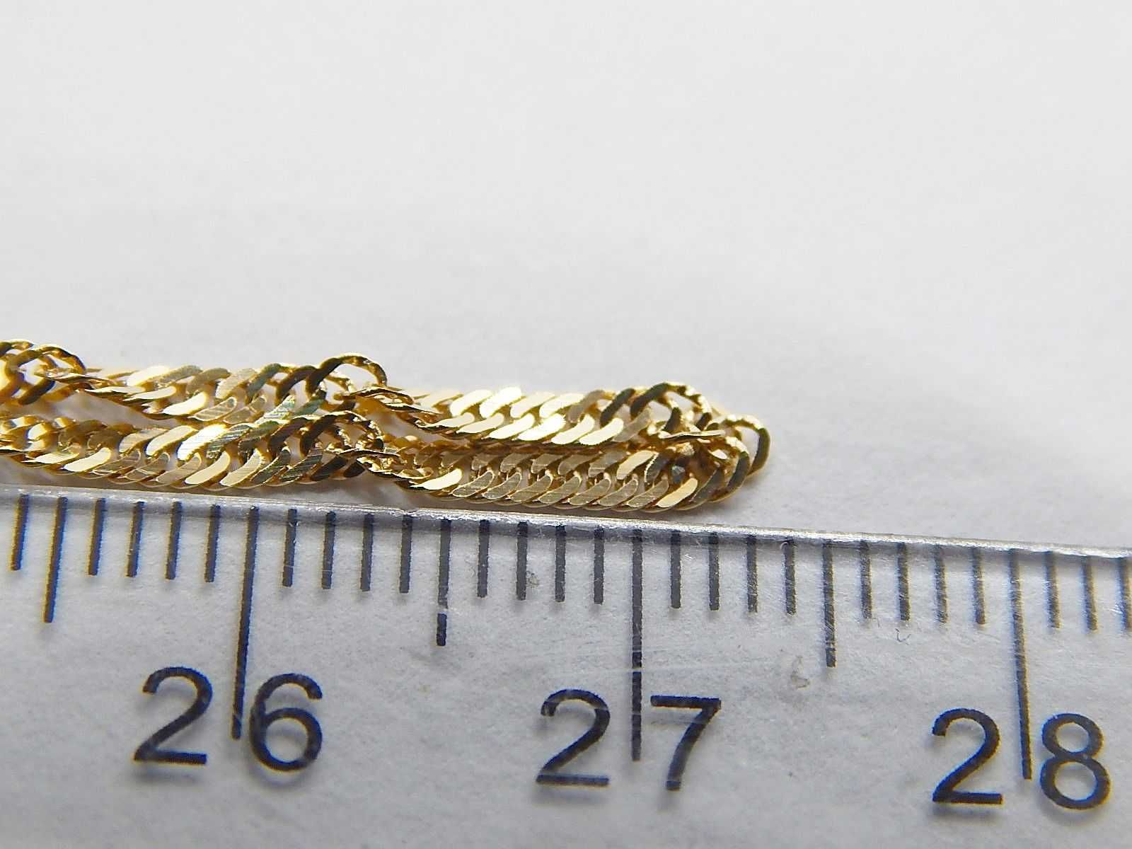 Złoty łańcuszek splot Singapur złoto pr. 585 długość 55 cm waga 2,62 g