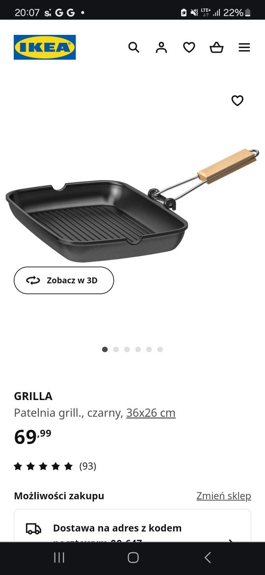 GRILLA patelnia grill Ikea czarny
Patelnia grill
Patelnia grill