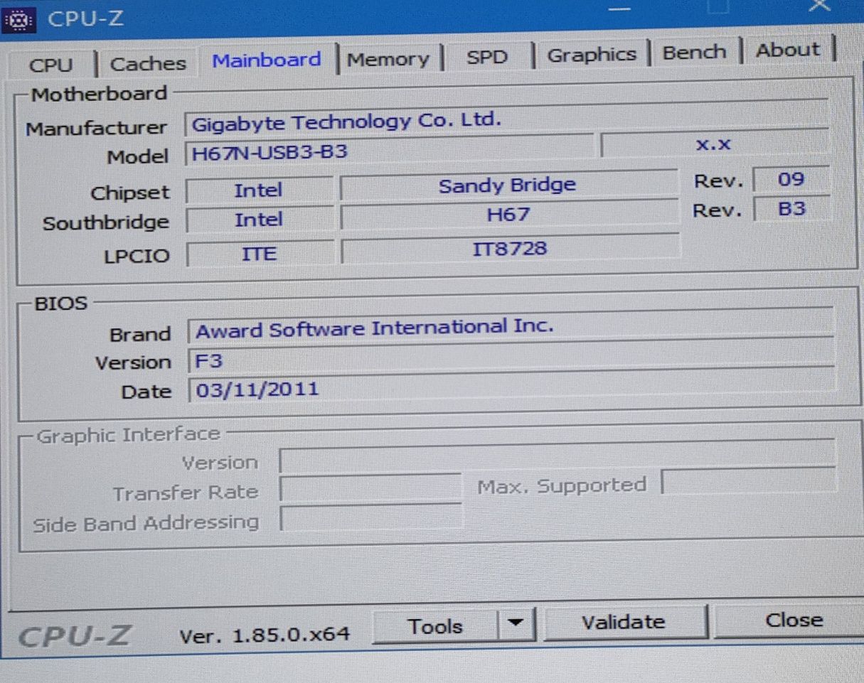 Płyta główna Gigabyte H67N-USB3-B3 z procesorem, obudowa gratis