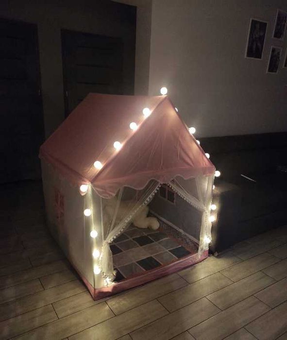 Namiot Zabawkowy Dla Dzieci Pałac z Lampkami LED do Domu i Ogrodu