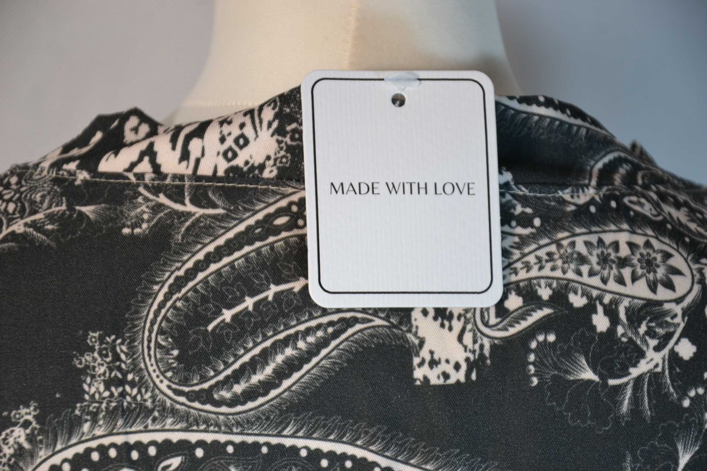 MADE IN ITALY Nowa Sukienka L Damska z paskiem 100% Wiskoza Oryginalna