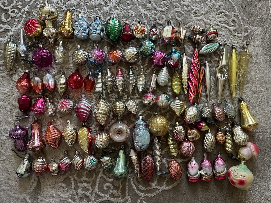 Елочные новогодние игрушки. Дед Мороз. Снегурка. СССР.