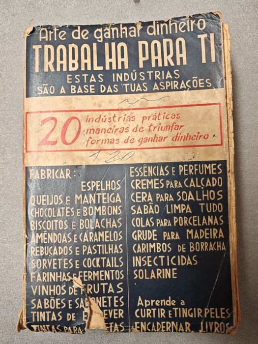 Livro antigo "Arte de ganhar dinheiro - Trabalha para ti"
