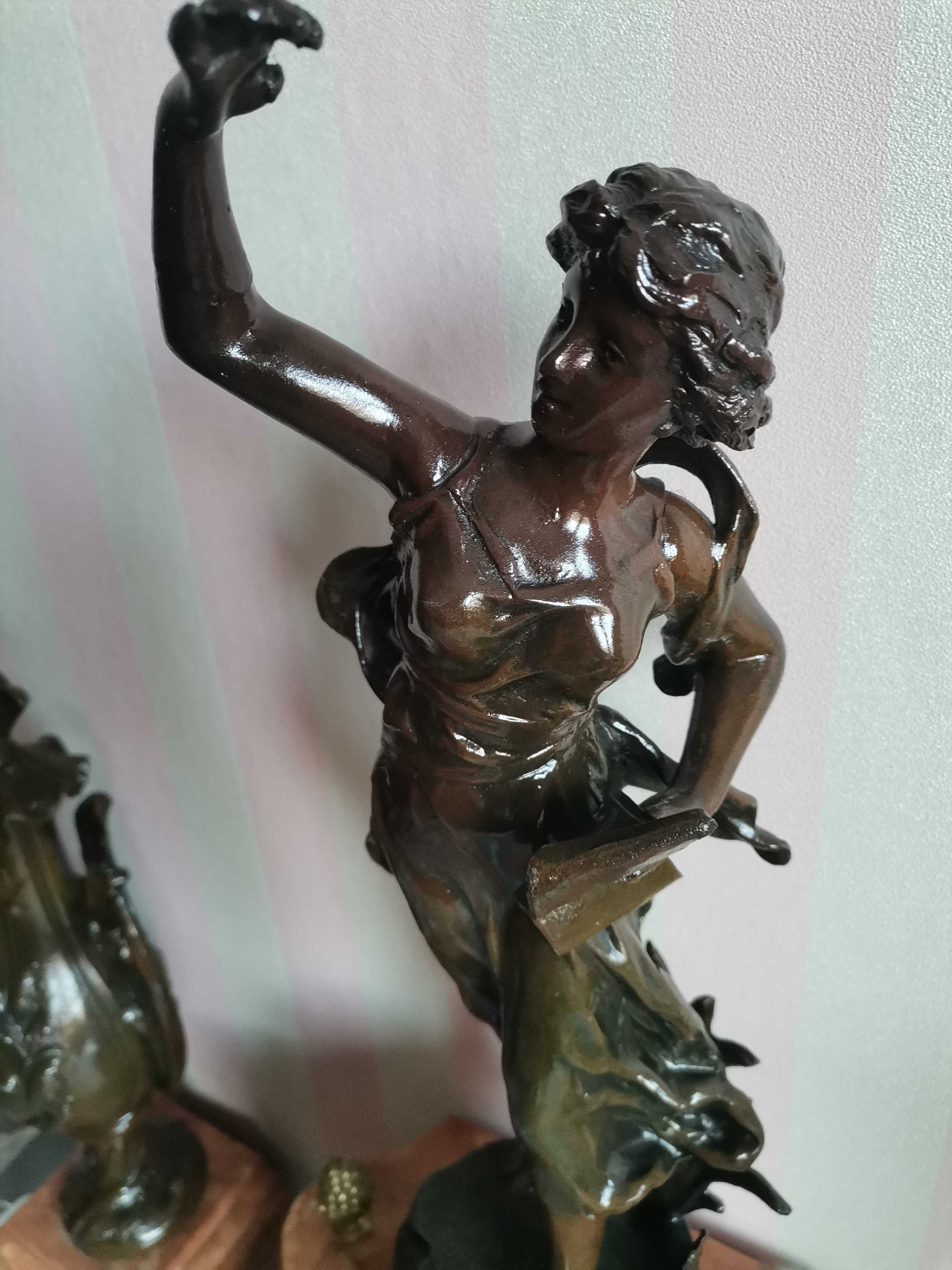Zegar kominkowy "Poésie" - Jean Charles Ruchot - XIX/XX w. Art Nouveau