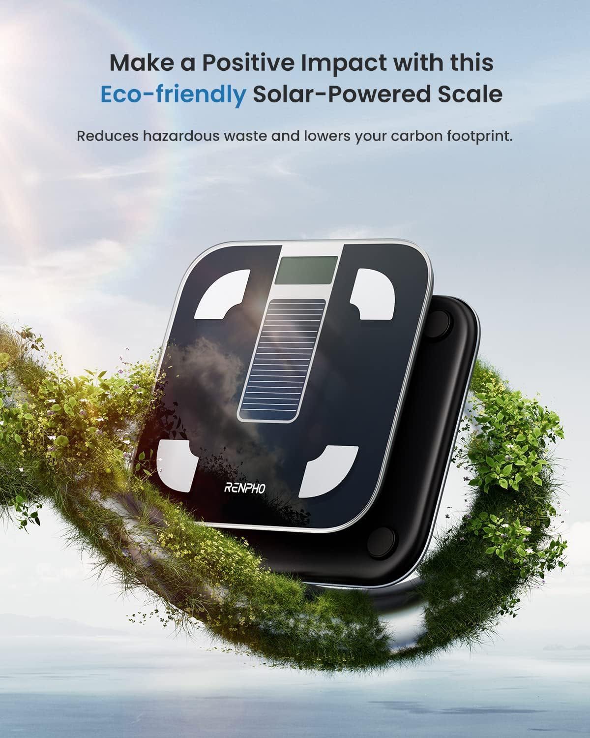 Waga solarna bluetooth z aplikacją bez baterii waga łazienkowa pomiary