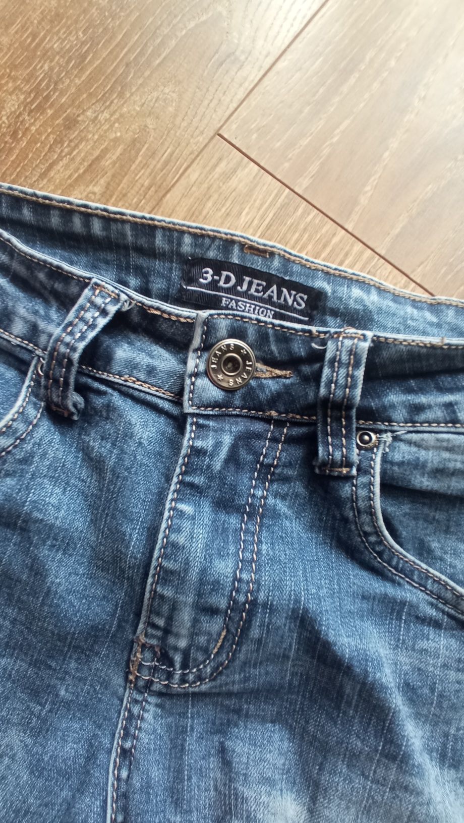 3-D JEANS Spodnie damskie porwane M