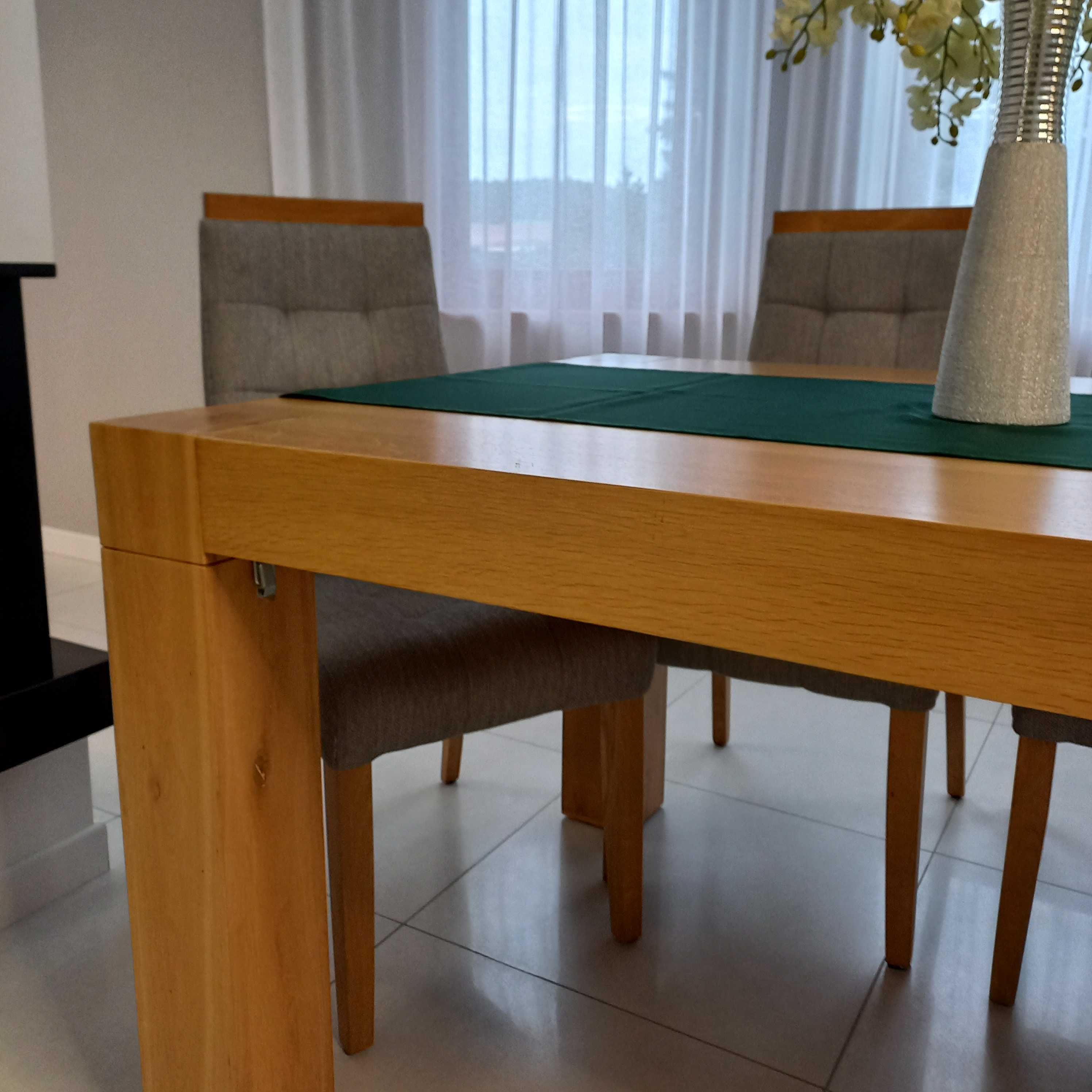Dębowy loftowy stół na sześć osób cały z drewna loft