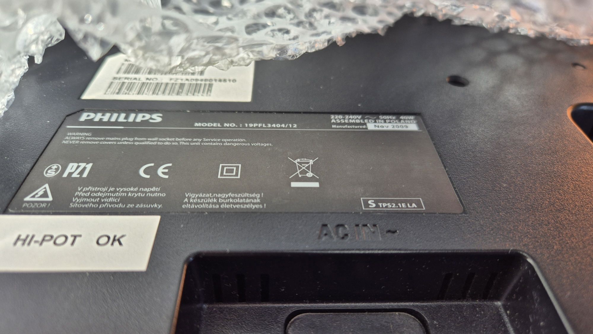 Telewizor  Tv Philips 19 cali plaski pilot kabel wejście HDMI