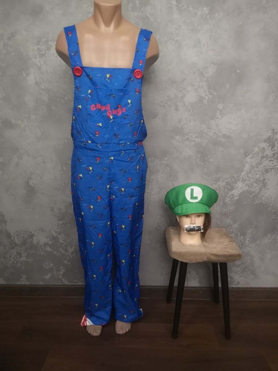 Карнавальний костюм Луїджі Супер Маріо Super Mario косплей кепка вуса